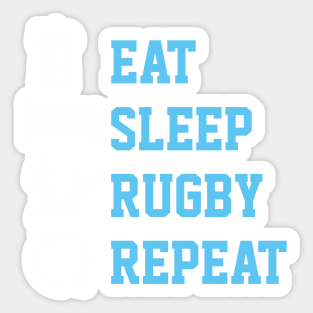 Eat sleep rugby repeat shirts from Ricaso Sticker